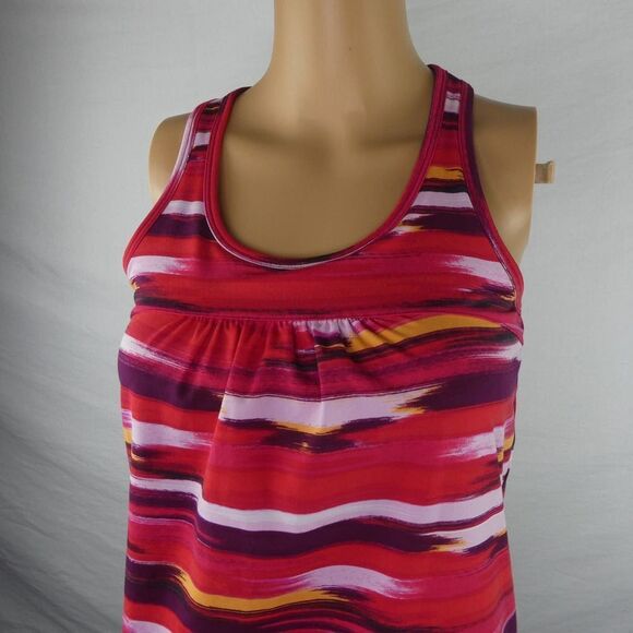 Athleta Airbrush Tinker Racerback Tank Top Athletic Yoga Built in Bra Drawstring - Picture 3 of 7